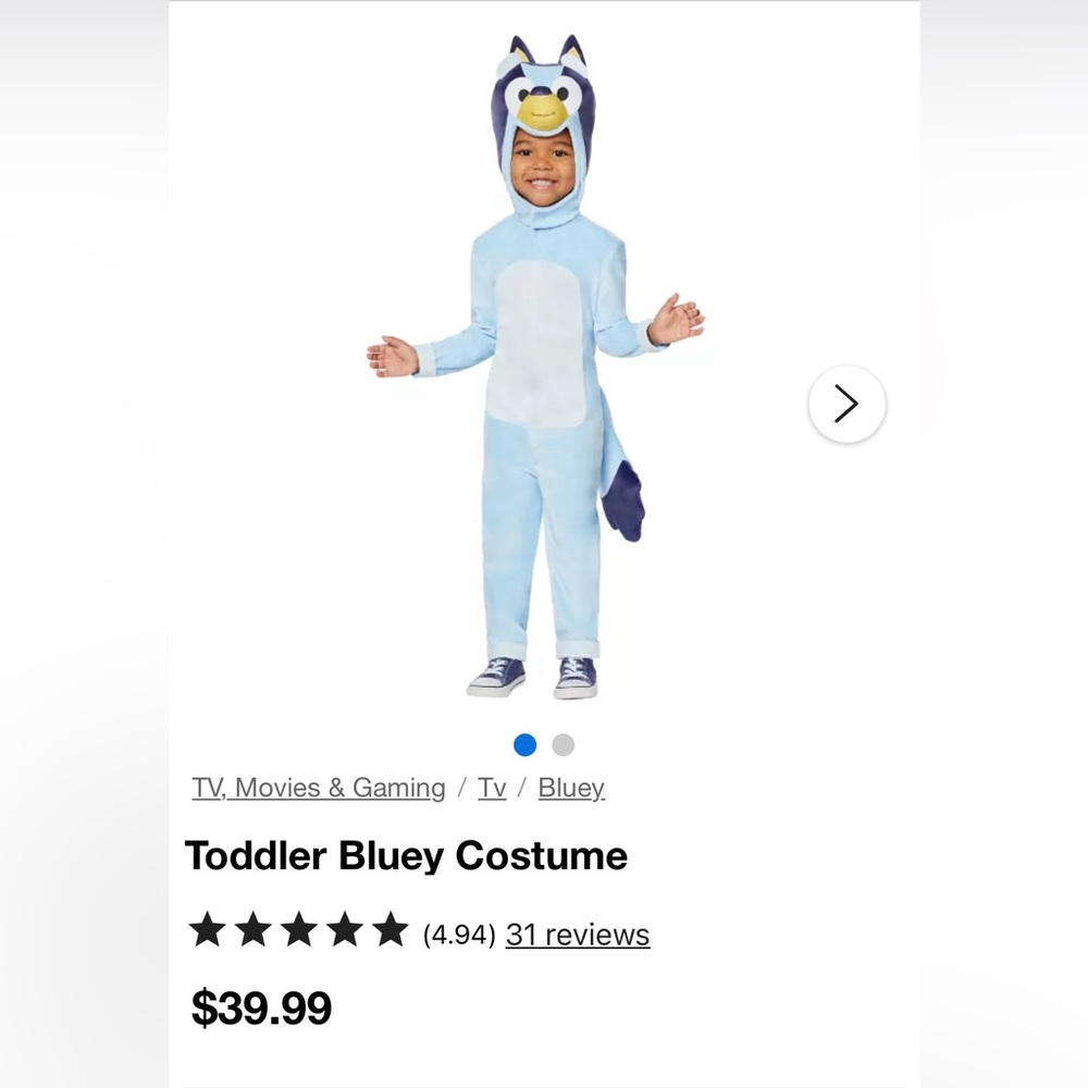 Set of Bluey (3-4T) & Bingo (12-18 months) child costumes